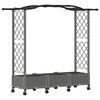 vidaXL Cama elevada con trellis y techo Gris Claro 169 x 40 x 129 cm