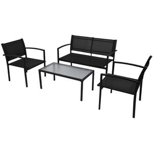 vidaXL Set de muebles de jard&iacute;n 4 piezas textilene negro