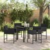 vidaXL Conjunto de Comedor de Jard&iacute;n 5 pcs Negro rat&aacute;n sint&eacute;tico