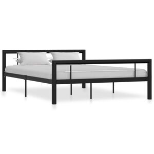 vidaXL Estructura de cama sin colch&oacute;n metal blanco y negro 120x200 cm