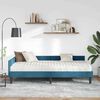 vidaXL Estructura de Cama Esquina con Colch&oacute;n 2 pcs Azul Terciopelo