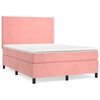 vidaXL Cama box spring con colch&oacute;n terciopelo rosa 140x200 cm