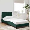 vidaXL Estructura de cama con LED sin colch&oacute;n Hanko terciopelo verde oscuro 80x200 cm