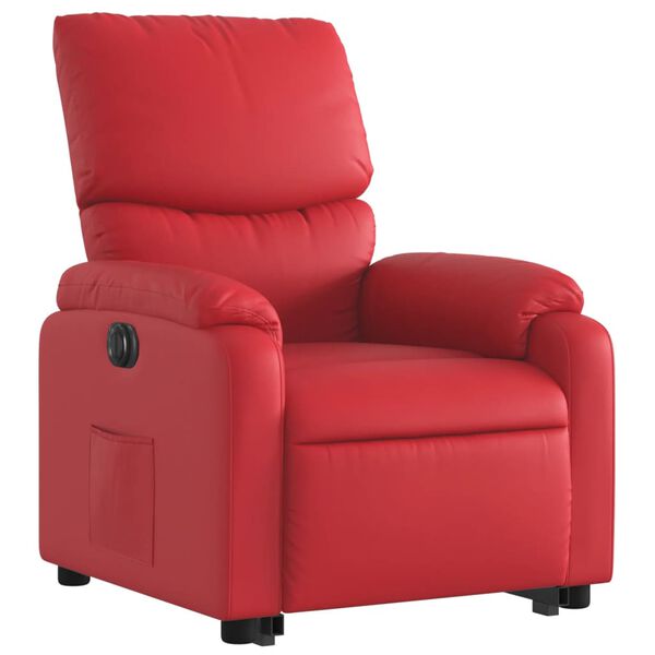vidaXL Sill&oacute;n elevable el&eacute;ctrico cuero artificial rojo