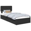vidaXL Cama con almacenamiento Negro 75 x 190 cm Madera de ingenier&iacute;a