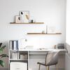 vidaXL Estante de pared con estante 2 pcs Marr&oacute;n 115 x 9 x 3 cm