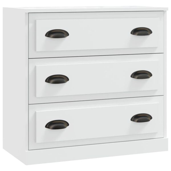 vidaXL Aparador de madera contrachapada blanco 70x35,5x67,5 cm
