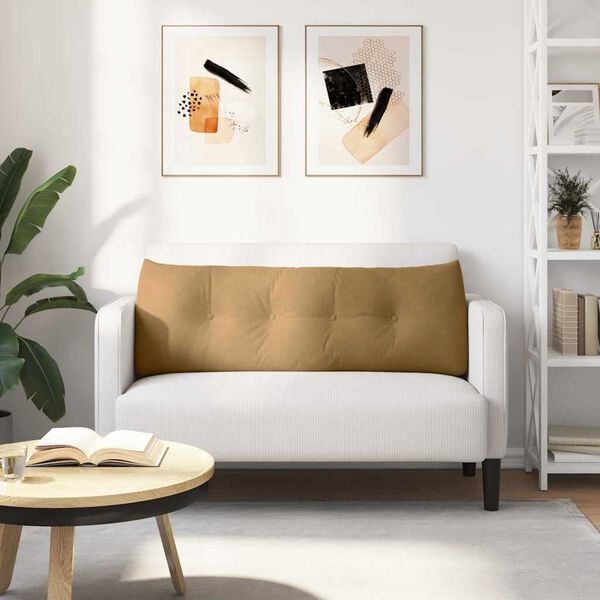 vidaXL Coj&iacute;n de Espalda Marr&oacute;n 140 x 24 x 50 cm Terciopelo