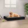vidaXL Cama para perros madera maciza de pino negro 71,5x54x9 cm
