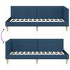 vidaXL Estructura de cama en esquina Azul 90 cm x 190 cm Terciopelo