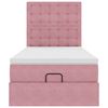 vidaXL Estructura cama otomana con colchones terciopelo rosa 90x190cm