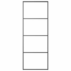 vidaXL Puerta corredera ESG vidrio y aluminio negra 76x205 cm