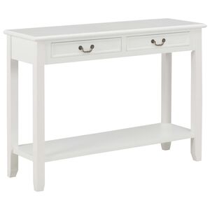 vidaXL Mesa consola de madera blanco 110x35x80 cm