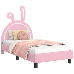 vidaXL Estructura de cama con cabecera Rosa 80 x 160 cm PU