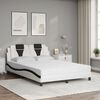 vidaXL Cama Viana con colch&oacute;n cuero sint&eacute;tico blanco y negro 140x190 cm