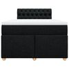 vidaXL Cama box spring con colch&oacute;n tela negro 120x190 cm