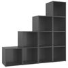 vidaXL Muebles de sal&oacute;n 4 piezas madera de ingenier&iacute;a gris brillo