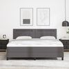 vidaXL Cama tipo Box Spring Gris 180 x 200 cm Cuero sint&eacute;tico