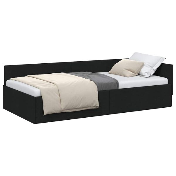 vidaXL Estructura de cama en esquina Negro 90 cm x 200 cm Terciopelo