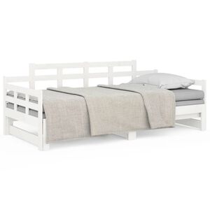 vidaXL Sof&aacute; cama extra&iacute;ble sin colch&oacute;n blanco 2x(90x200) cm