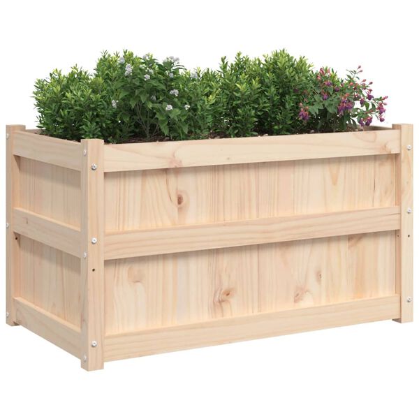 vidaXL Jardinera de madera maciza de pino 90x50x50 cm
