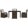 vidaXL Conjunto de Comedor de Jard&iacute;n 5 pcs Marr&oacute;n rat&aacute;n sint&eacute;tico