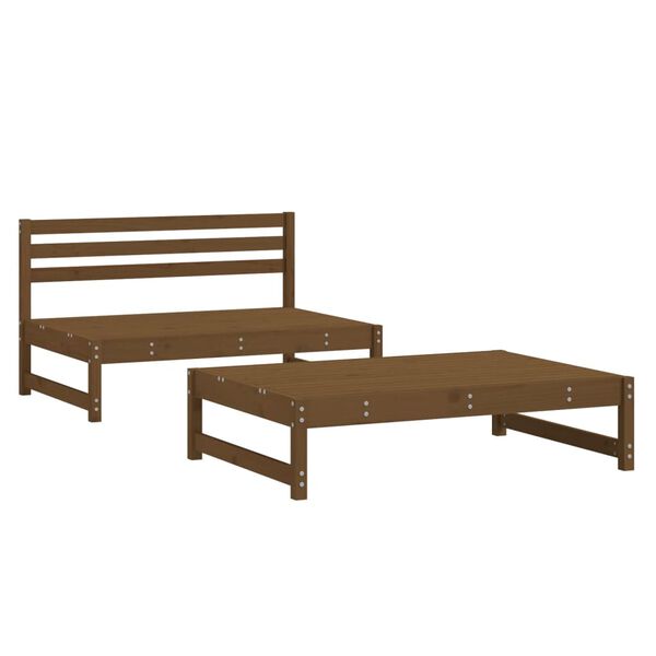vidaXL Juego de muebles jard&iacute;n 2 pzas madera maciza pino marr&oacute;n miel