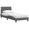 vidaXL Cama con colchón Hanko tela gris oscuro 90x200 cm