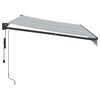 vidaXL Toldo retr&aacute;ctil aluminio y tela antracita y blanco 3,5x2,5 m