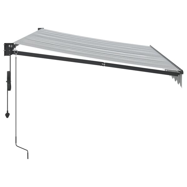 vidaXL Toldo retr&aacute;ctil aluminio y tela antracita y blanco 3,5x2,5 m