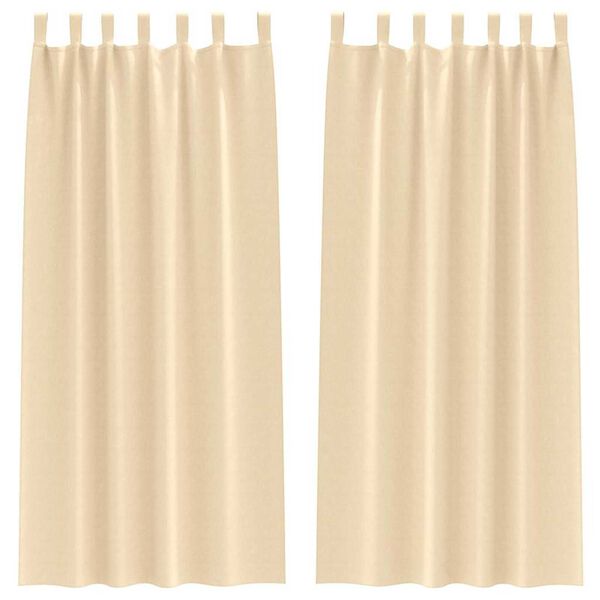 vidaXL Cortinas Opacas con Anillas 2 pcs Crema 225 x 140 cm Poli&eacute;ster
