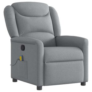 vidaXL Sill&oacute;n reclinable de masaje de tela gris claro