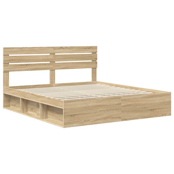 vidaXL Estructura de cama Sonoma 180 x 200 cm Madera de pino macizo