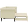 vidaXL Sof&aacute; con cama nido cuero sint&eacute;tico crema 90x200 cm