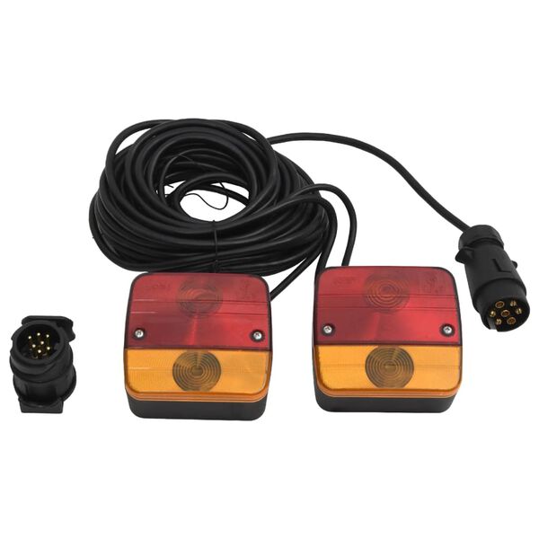 vidaXL Luces de remolque 2 uds bombilla cl&aacute;sica rojo 12 V 10,5x5x9,5cm