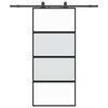 vidaXL Puerta corredera con herrajes negro 90x205 cm vidrio templado