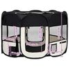 vidaXL Parque de perros plegable y bolsa transporte negro 110x110x58cm