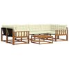 vidaXL Conjunto de sof&aacute;s de exterior 7 uds. Natural y Crema