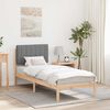 vidaXL Estructura de Cama con Cabecera Tapizada Gris Claro 75 x 190 cm