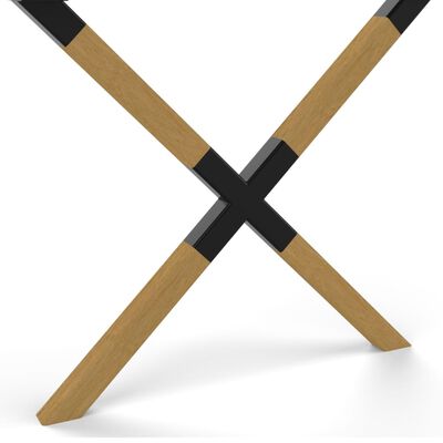 CIME Patas de mesa en forma de X madera y metal natural 77,8x71 cm