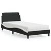 vidaXL Cama con colch&oacute;n Dover cuero sint&eacute;tico negro y blanco 90x190 cm