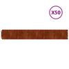 vidaXL Bordes de c&eacute;sped acero corten flexible 50 piezas 15x103 cm