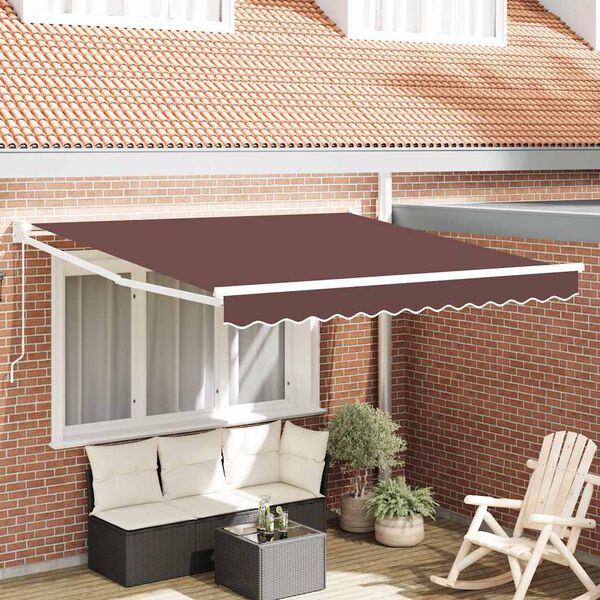 vidaXL Toldo retr&aacute;ctil manual marr&oacute;n 300x250 cm