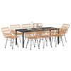 vidaXL Conjunto de Comedor de Jard&iacute;n 9 pcs Marr&oacute;n