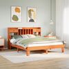 vidaXL Cama sin colch&oacute;n madera maciza de pino marr&oacute;n cera 200x200 cm