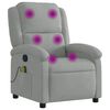 vidaXL Sill&oacute;n reclinable de masaje de terciopelo gris claro