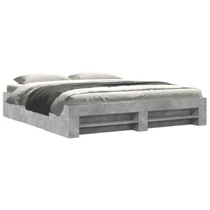 vidaXL Estructura de cama madera de ingenier&iacute;a gris hormig&oacute;n 200x200cm
