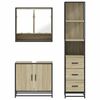 vidaXL Set de muebles de baño 3 pzas madera contrachapada roble Sonoma