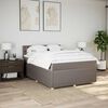vidaXL Cama box spring con colch&oacute;n tela gris taupe 140x200 cm