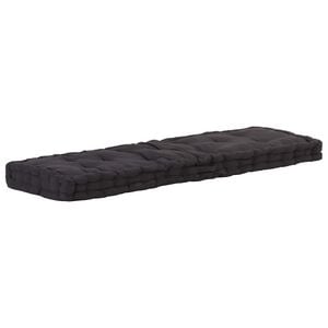 vidaXL Coj&iacute;n para pal&eacute;s algod&oacute;n negro 120x40x7 cm